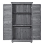 ZUN Wooden Garden Shed 3-tier Patio Storage Cabinet Outdoor Organizeren Lockers with Fir 02399608