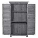 ZUN Wooden Garden Shed 3-tier Patio Storage Cabinet Outdoor Organizeren Lockers with Fir 02399608