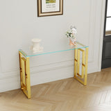 Console Table Stainless Steel Glass,Meal side table Golden Clear bs-02 76857135