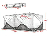 8-Person Pop-Up Ice Fishing Shelter, Insulated Ice Shanty Tent with 2 Doors & Carry Bag 28432417