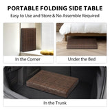 Outdoor Folding Side Table, Patio Rattan Coffee Table with PE Wicker & High-Duty Steel Frame for 51700564