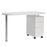 ZUN Manicure Nail Table with Drawer White 54161146