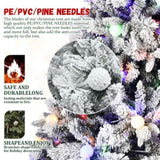 Artificial 7.5ft Flock Christmas Tree with 1523PE/PVC Mixed Branch Tips, 400L warm white lights, 23375777