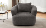 360&deg Swivel Chair, 38.2" Accent Chair Sofa, Upholstered Swivel Barrel Sofa Chair with a Throw Pillow N719P288552E