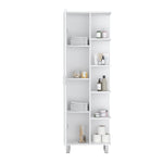 ZUN Crovie Linen 63-inch High Bathroom Cabinet Storage Cabinet with Four Open Shelves B200P173170