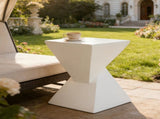 All Weather MGO X Design Side Table - Stylish White Indoor Outdoor Table for Home, Garden, Balcony, N770P341402W