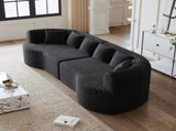 Curved Sectional Sofa, 106.3-inch Oversized Modern Bone-Free Cloud Sofa with 6 Pillows Luxury W3505P355588