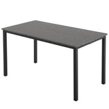 ZUN Disassemble rectangular dining table with straight feet MDF grey PVC marble surface 120*76*76cm N101 10906772