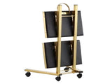 Gold 2 Tier Beauty Salon SPA Rolling Cart w/Double Storage Tray Stainless Steel 65665633
