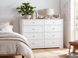8-Drawer P2 MDF Painted Drawer Cabinet 41.34*14.96*35.43in White 06345832