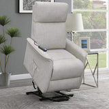 Beige Upholstered Power Lift Recliner with Wired Remote B062P145469