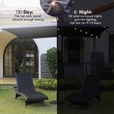 Waterproof Rectangular Patio Umbrella and Solar Lights 6.5 ft. x 10 ft. , 26 LED lights, Push Button B082121758