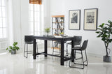 ZUN Bronco Antique Wood Finished Counter Height Dining Set: Table and Four Gray Chairs T2574P194595