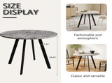Modern minimalist circular dining table, gray cement texture, suitable for restaurants, kitchens, W1727P251172