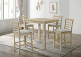 Beautiful Cream Color Counter Height 1Pc Dining Pub Height Square Table Dining Room Wooden Furniture B011P232907