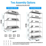 ZUN 2 Pack 3 Tier Shelf Wire Shelving Unit, 2P-3TWL1848-W-LKJ W1550127379