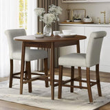 ZUN Upholstered Counter Stool with Nailhead Trim Set of 2 B035P265952