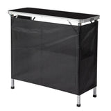 Portable Folding Bar Table with Shelf, Tradeshow Podium Table with Black Skirt and Carrying Bag, for 50301347