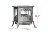 23" Electric Infrared Fireplace Stove, Freestanding Heater with Realistic Log Flame, Timer & 09597266