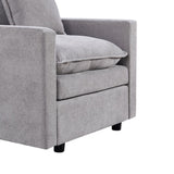 Chenille Fabric Comfy Deep Single Seat Sofa Upholstered Reading Armchair Living Room W1036P187127