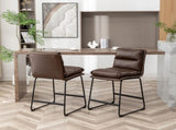 Milos Upholstered 26-inch Counter Height Stools, Set of 2, Antique Brown T2574P245861
