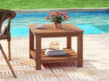 Versatile 2-Tier Wooden Side Table, Easy Assembly Nightstand for Garden Living Room Poolside 93405677