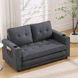 3-in-1 Upholstered Futon Sofa Convertible Sofa bed,Foldable Tufted Loveseat with W2325P183181