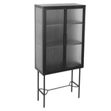ZUN Elegant Floor Cabinet with 2 Tampered Glass Doors Living Room Display Cabinet with Adjustable W68766569