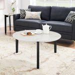 ZUN Living Room Coffee Table: Modern and stylish 36 inch round small coffee table, imitation marble W1781P178603