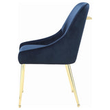 Dark Ink Blue and Gold Wingback Dining Chair B062P153694