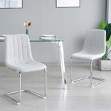 ZUN Modern simple light luxury dining Light Grey chair home bedroom stool back student desk chair metal W210P143662