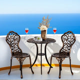 3 PCS Outdoor Bistro Set,Outdoor Patio Set, All-Weather Cast Aluminum Bistro Table Set for Backyard, 75089652