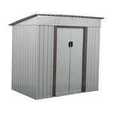 ZUN 4 x 6 Ft Outdoor Storage Shed, Patio Steel Metal Shed w/Lockable Sliding Doors, Vents, House for W2181P156873