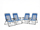 Blue 4-Pack Folding Camping Chairs Patio Chairs with Removable Headrest for Garden Picnic Outdoor 49334353