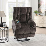 Brown Power Lift Recliner with Heating and Massage B062P215449