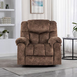 ZUN Swivel and Rocking Recliner Chair with Massage and Heating Bonded Leather Sofa W1403P172917