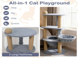 47" Cat Tower with Scratching Posts - Multi-Level Cat Tree for Relax & Play, Light Grey 37602166