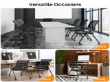 1 Pack Stackable Conference Room Chairs with Wheels, Folding Office Chair with Rebound Back, Padded 56646231