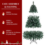 ZUN 6FT Iron Leg White PVC 812 Branches Christmas Tree 46802039