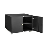 ZUN Office furniture Copier Cabinet BLACK 2 door steel copier stand mobile pedestal file Printer Stand 45773336