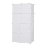 ZUN 8 Cube Organizer Stackable Plastic Cube Storage Shelves Design Multifunctional Modular Closet 74329266