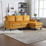 UNITED WE WIN Sofa for three, solid wood frame, Chenille fabric, side pocket, with two cup holders, W1568142737