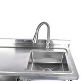 Stainless Steel Kitchen Sink Commercial Freestanding Utility Sink with Drawer and Pull-Out Faucet 47271266