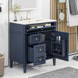 30'' Bathroom Vanity with Top Sink, Modern Bathroom Storage Cabinet with 2 Drawers and a Tip-out N710P206904C