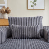 62.5-Inch Corduroy Sponge Sofa Lounge Chair,No Assembly Required,Fluffy Modern Sleeper Chair for W834P206041