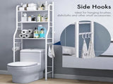 3-Tier Over the Toilet Storage Shelf Adjustable Foot Pads, Anti-Tilt Metal Bathroom Organizer 34497064