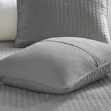 2 Piece Quilt Set Grey Twin/Twin XL B035129037