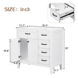 36" Bathroom Vanity without Sink, Cabinet Base Only, Bathroom Cabinet with Drawers, Solid Frame and WF296707AAK