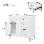 ZUN 36" Bathroom Vanity without Sink, Cabinet Base Only, Bathroom Cabinet with Drawers, Solid Frame and WF296707AAK