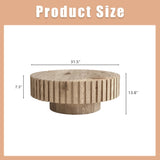 Modern minimalist circular coffee table 31.4'' with natural wood texture, stable and durable, W1727P251152